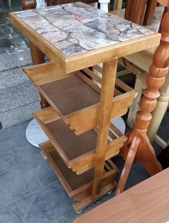 ⁦سلة الفواكه الخشبية ثلاثية الطوابق⁩ - الصورة ⁦9⁩