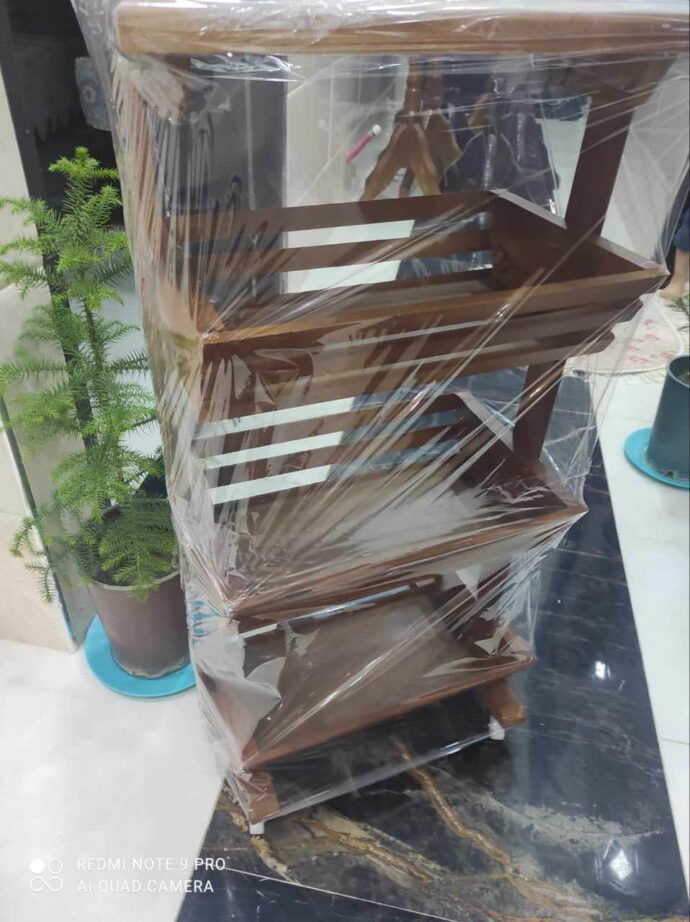 سلة الفواكه الخشبية ثلاثية الطوابق